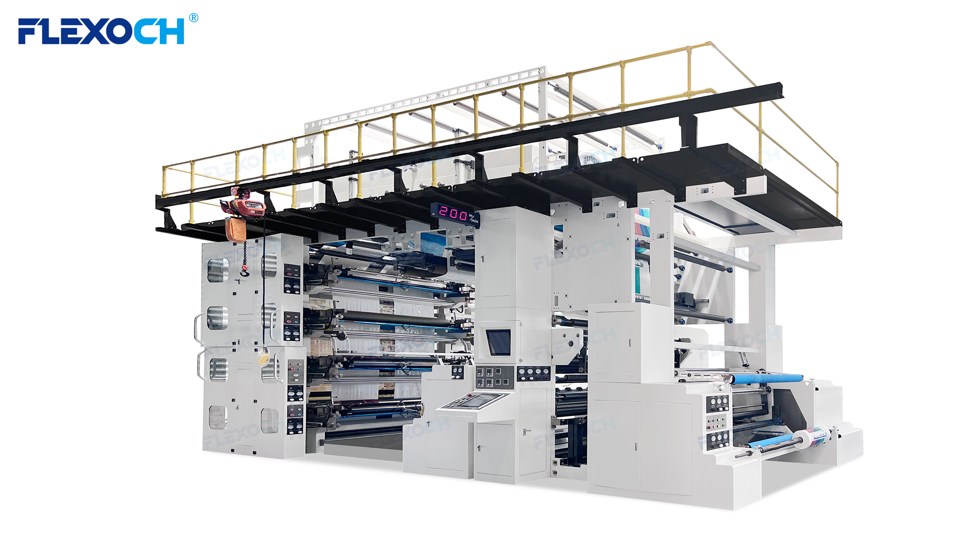 Machine d'impression flexographique à empilement 8 couleurs