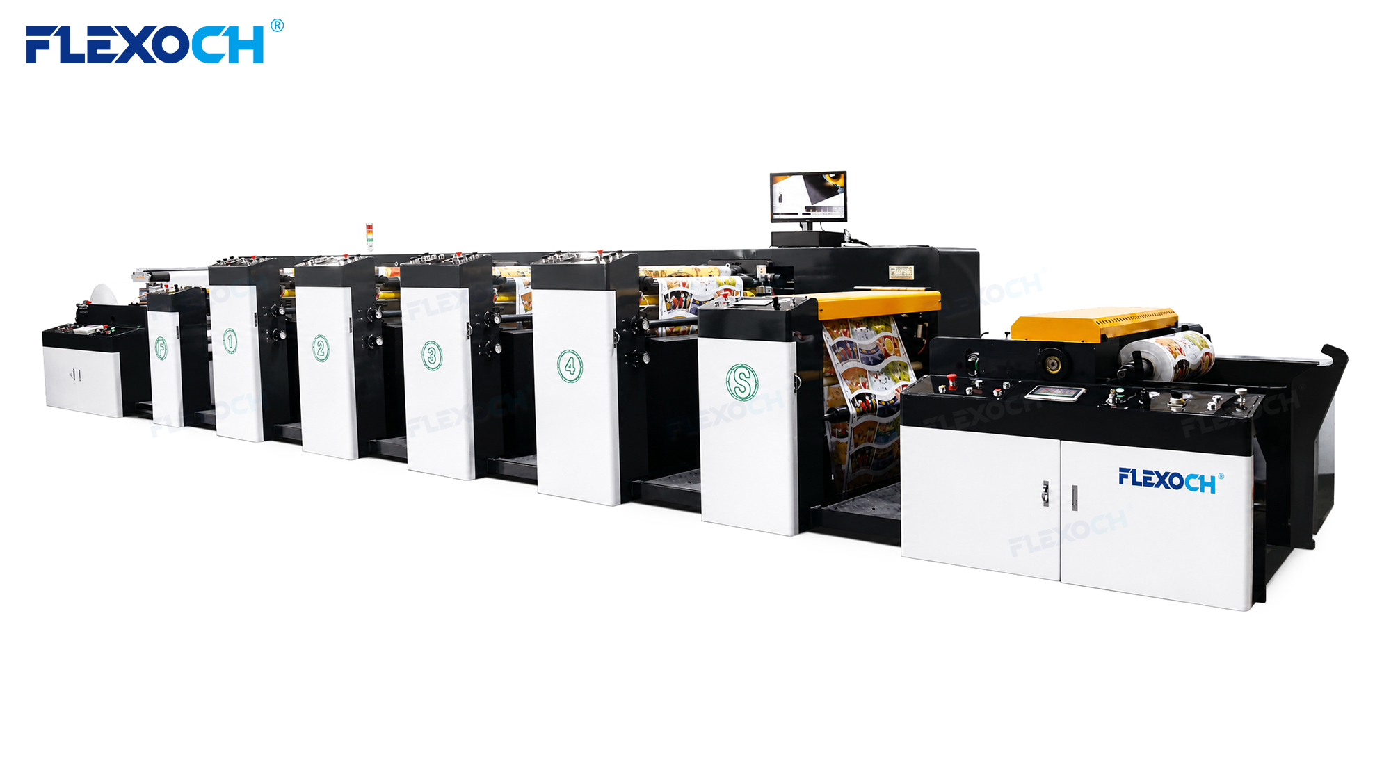 Machine d'impression flexographique en ligne pour non-tissés